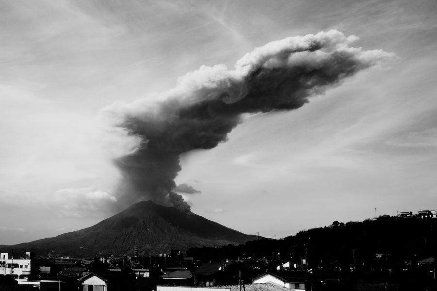 Sakurajima volcano, explosion, ash cloud, tarumizu